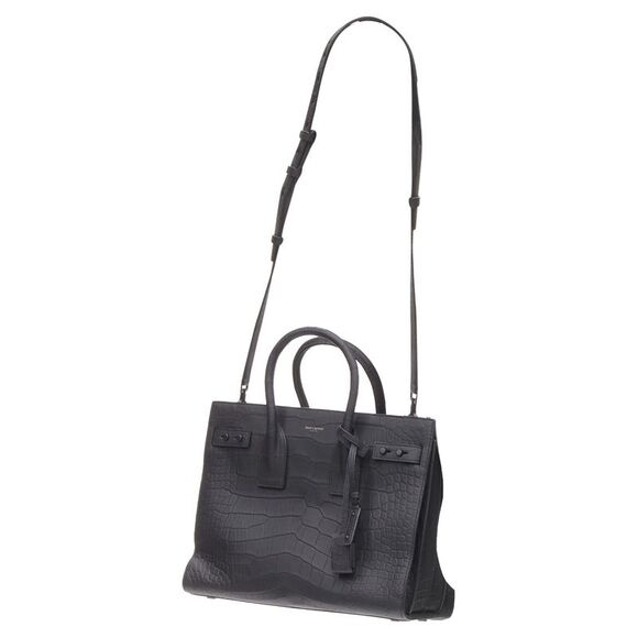 Saint Laurent Small Sac De Jour Stamped Croc Tote Bag - Picture 2 of 6